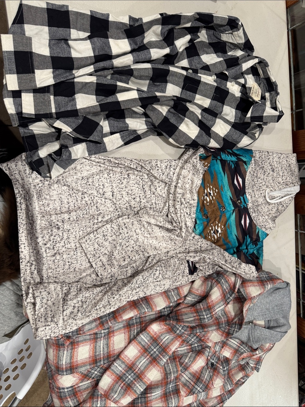 Black and White Buffalo Check Button-Down Shirt